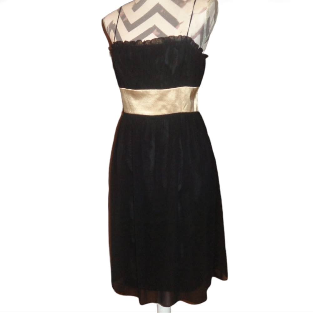 Jones Wear Black Dress With Gold Waist Tie 10